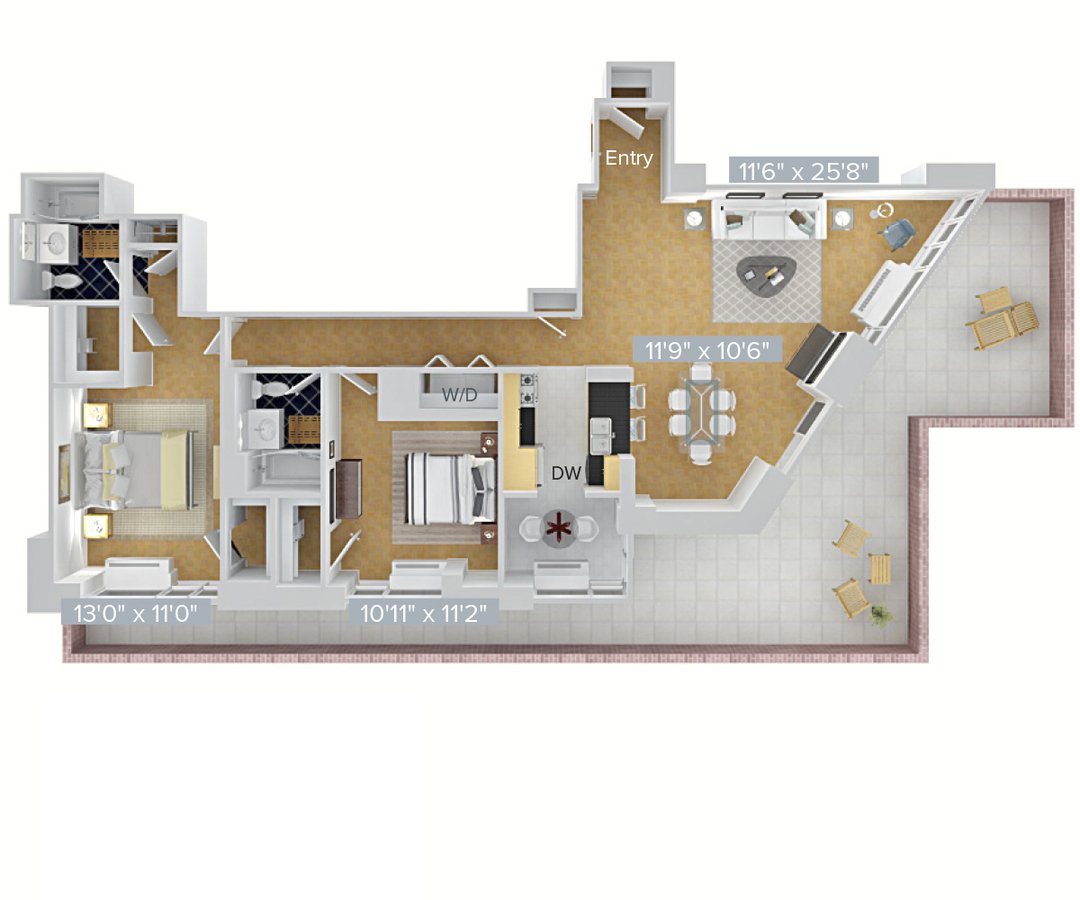 Studio 2 Bathrooms Apartment for rent at Avalon Riverview in Long Island City, NY