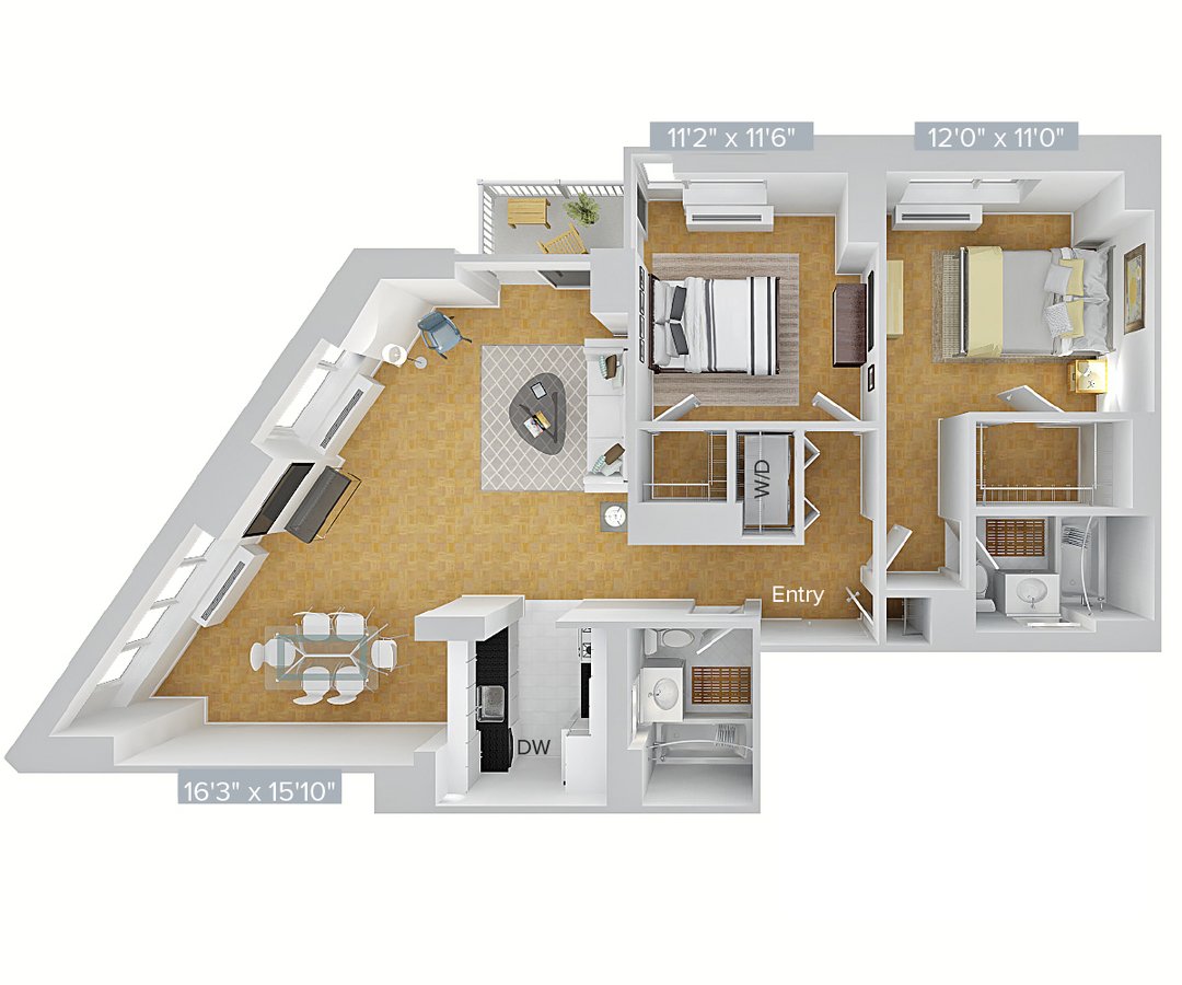 2 Bedrooms 2 Bathrooms Apartment for rent at Avalon Riverview in Long Island City, NY
