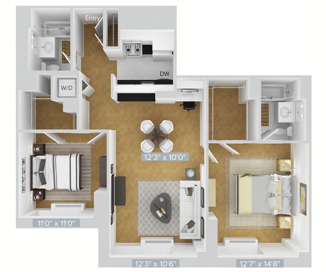 2 Bedrooms 2 Bathrooms Apartment for rent at Avalon Riverview in Long Island City, NY