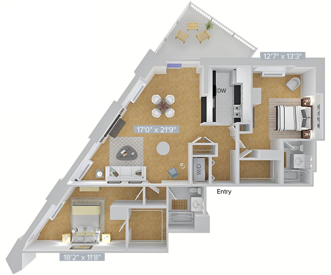 Studio 2 Bathrooms Apartment for rent at Avalon Riverview in Long Island City, NY