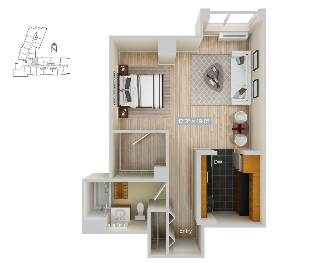 Studio 1 Bathroom Apartment for rent at Avalon Riverview in Long Island City, NY