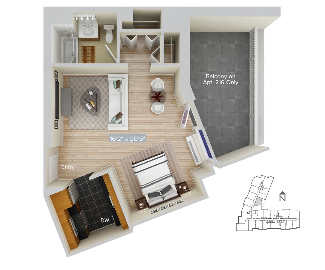 Studio 1 Bathroom Apartment for rent at Avalon Riverview in Long Island City, NY