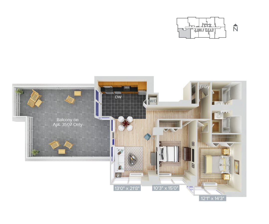 Studio 2 Bathrooms Apartment for rent at Avalon Riverview in Long Island City, NY