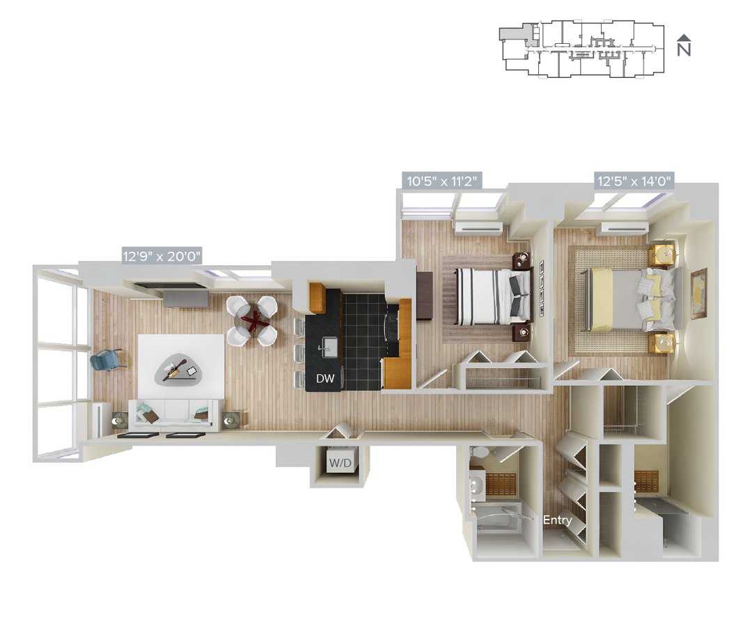 2 Bedrooms 2 Bathrooms Apartment for rent at Avalon Riverview in Long Island City, NY