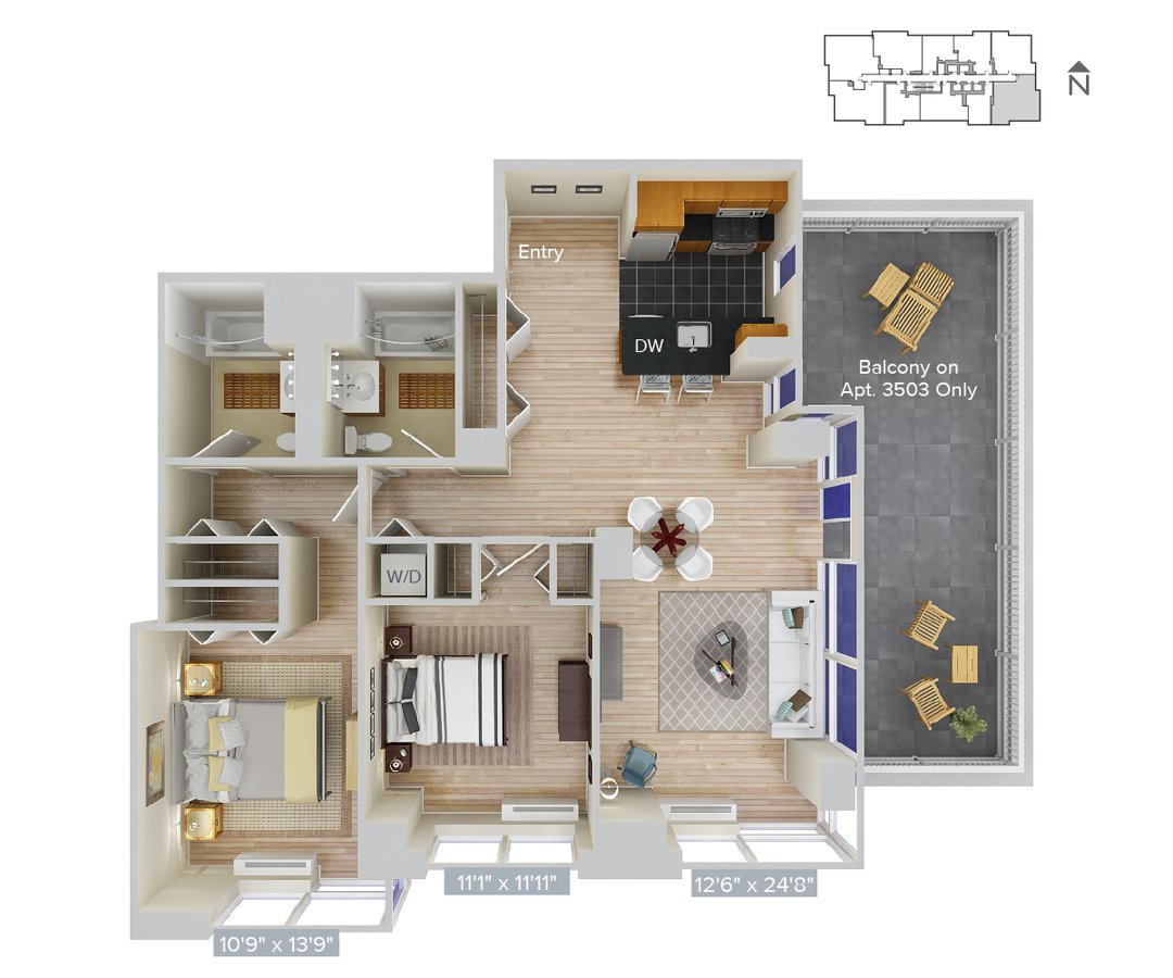 Studio 2 Bathrooms Apartment for rent at Avalon Riverview in Long Island City, NY