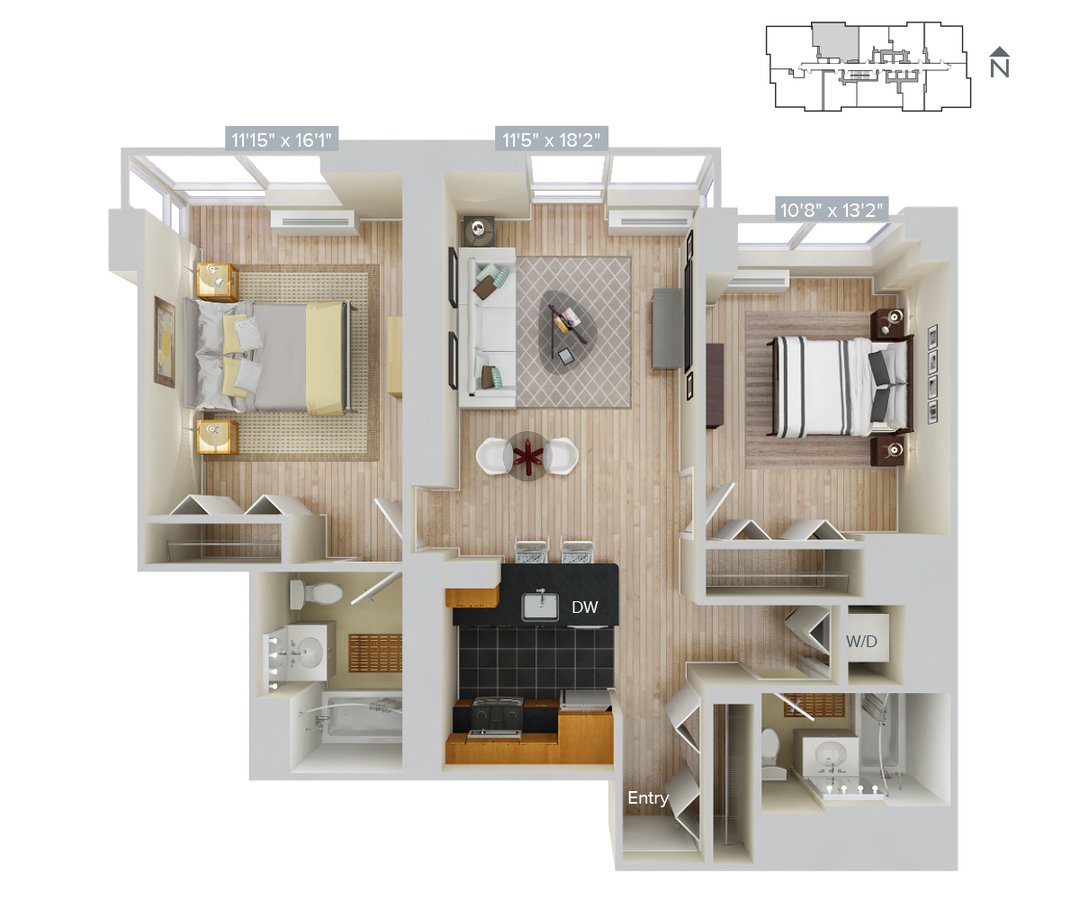 Studio 2 Bathrooms Apartment for rent at Avalon Riverview in Long Island City, NY