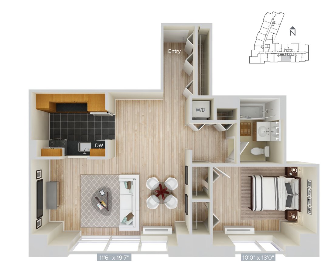 1 Bedroom 1 Bathroom Apartment for rent at Avalon Riverview in Long Island City, NY