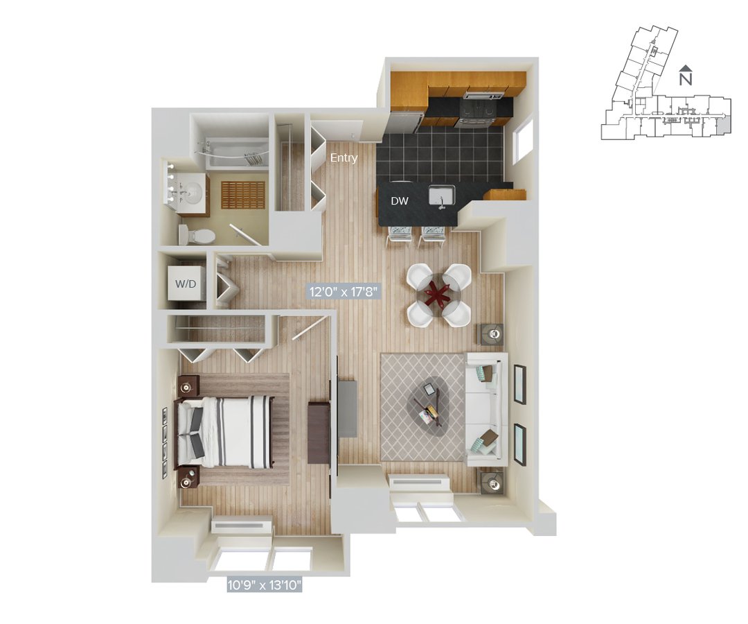 1 Bedroom 1 Bathroom Apartment for rent at Avalon Riverview in Long Island City, NY