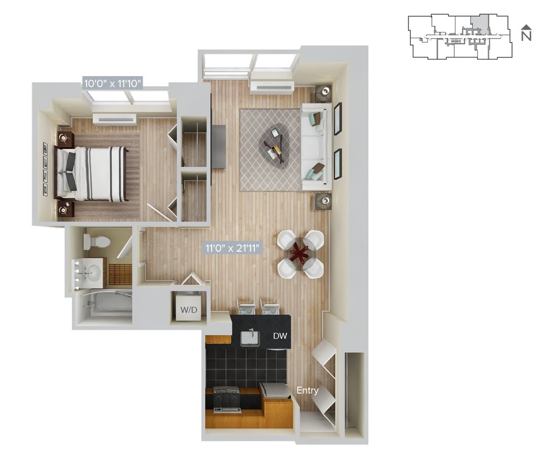 1 Bedroom 1 Bathroom Apartment for rent at Avalon Riverview in Long Island City, NY