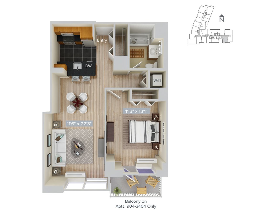 1 Bedroom 1 Bathroom Apartment for rent at Avalon Riverview in Long Island City, NY