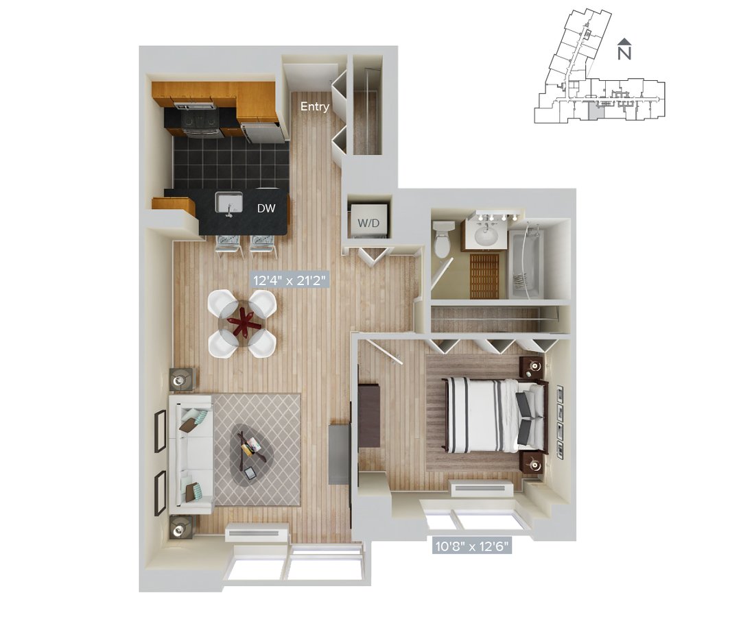 1 Bedroom 1 Bathroom Apartment for rent at Avalon Riverview in Long Island City, NY