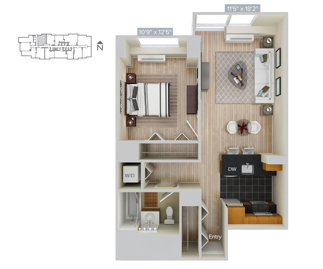 1 Bedroom 1 Bathroom Apartment for rent at Avalon Riverview in Long Island City, NY