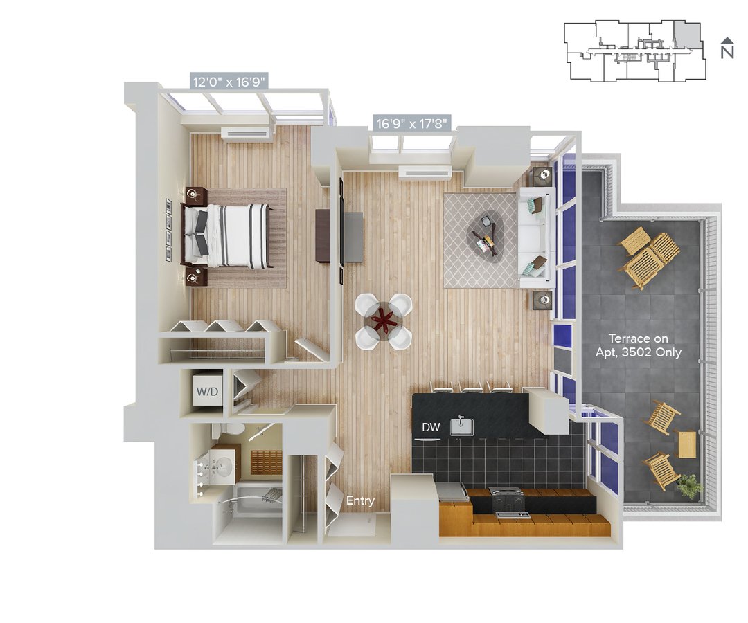 1 Bedroom 1 Bathroom Apartment for rent at Avalon Riverview in Long Island City, NY