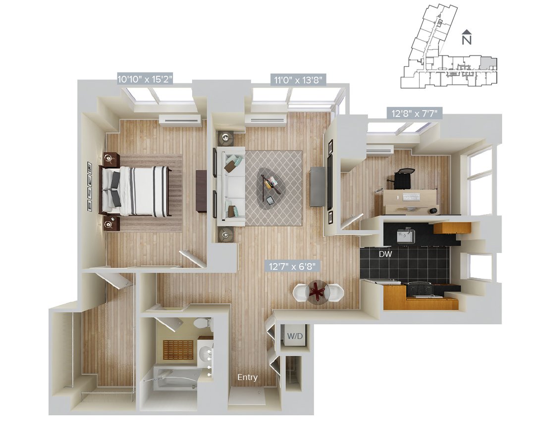 Studio 1 Bathroom Apartment for rent at Avalon Riverview in Long Island City, NY