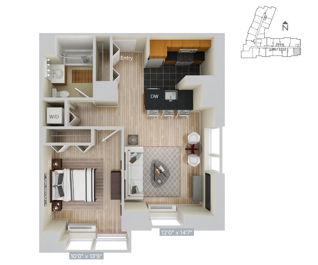 Studio 1 Bathroom Apartment for rent at Avalon Riverview in Long Island City, NY