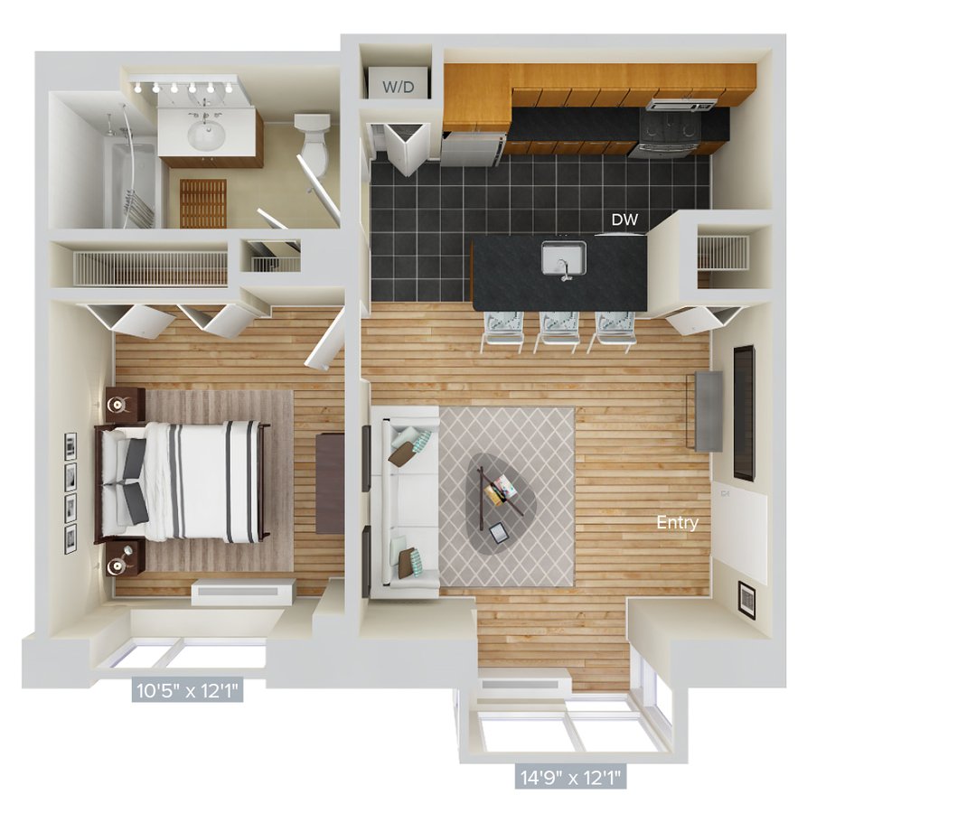 Studio 1 Bathroom Apartment for rent at Avalon Riverview in Long Island City, NY