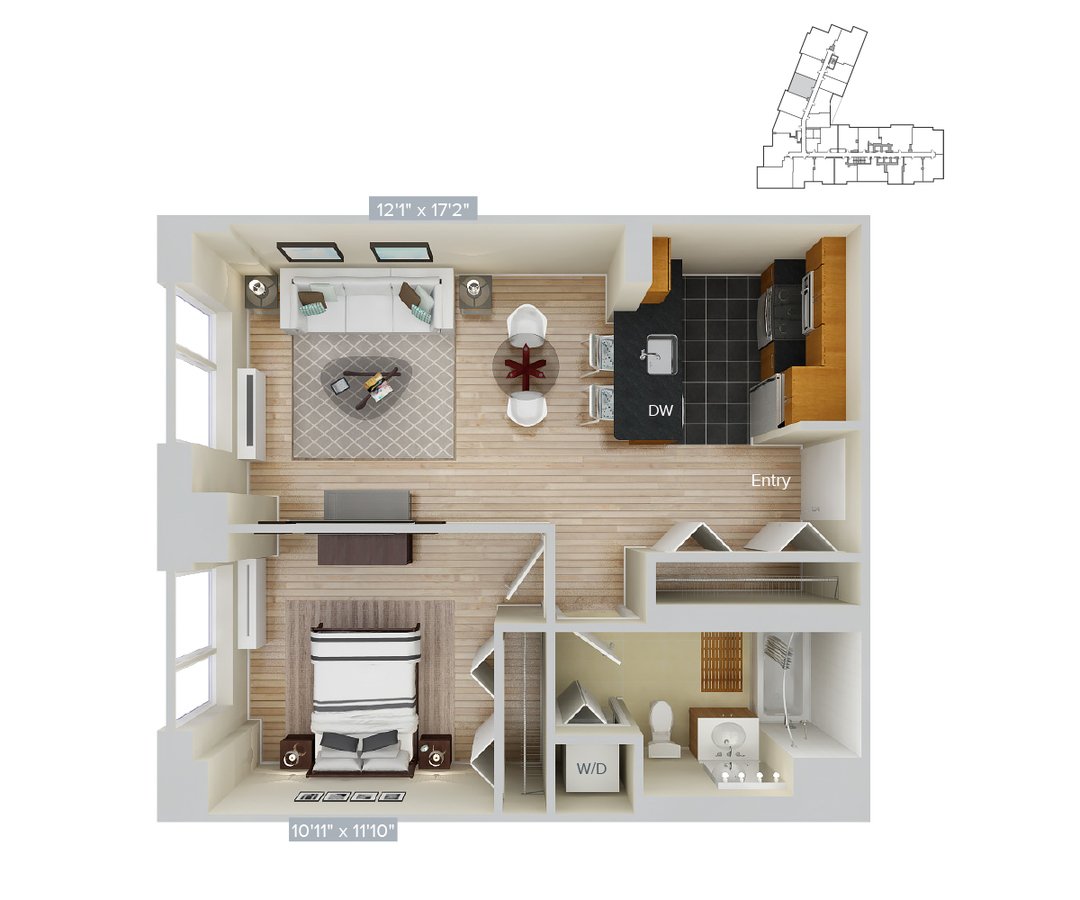 1 Bedroom 1 Bathroom Apartment for rent at Avalon Riverview in Long Island City, NY