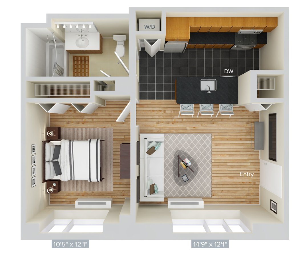 Studio 1 Bathroom Apartment for rent at Avalon Riverview in Long Island City, NY