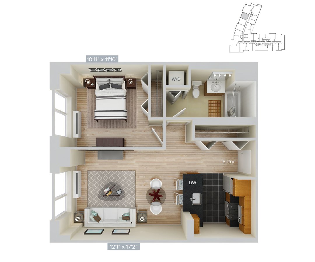 Studio 1 Bathroom Apartment for rent at Avalon Riverview in Long Island City, NY