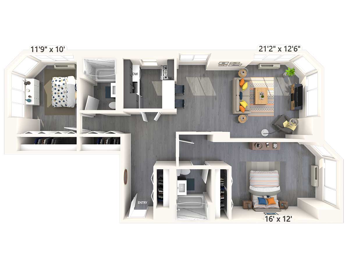 2 Bedrooms 2 Bathrooms Apartment for rent at Avalon Midtown West in New York, NY
