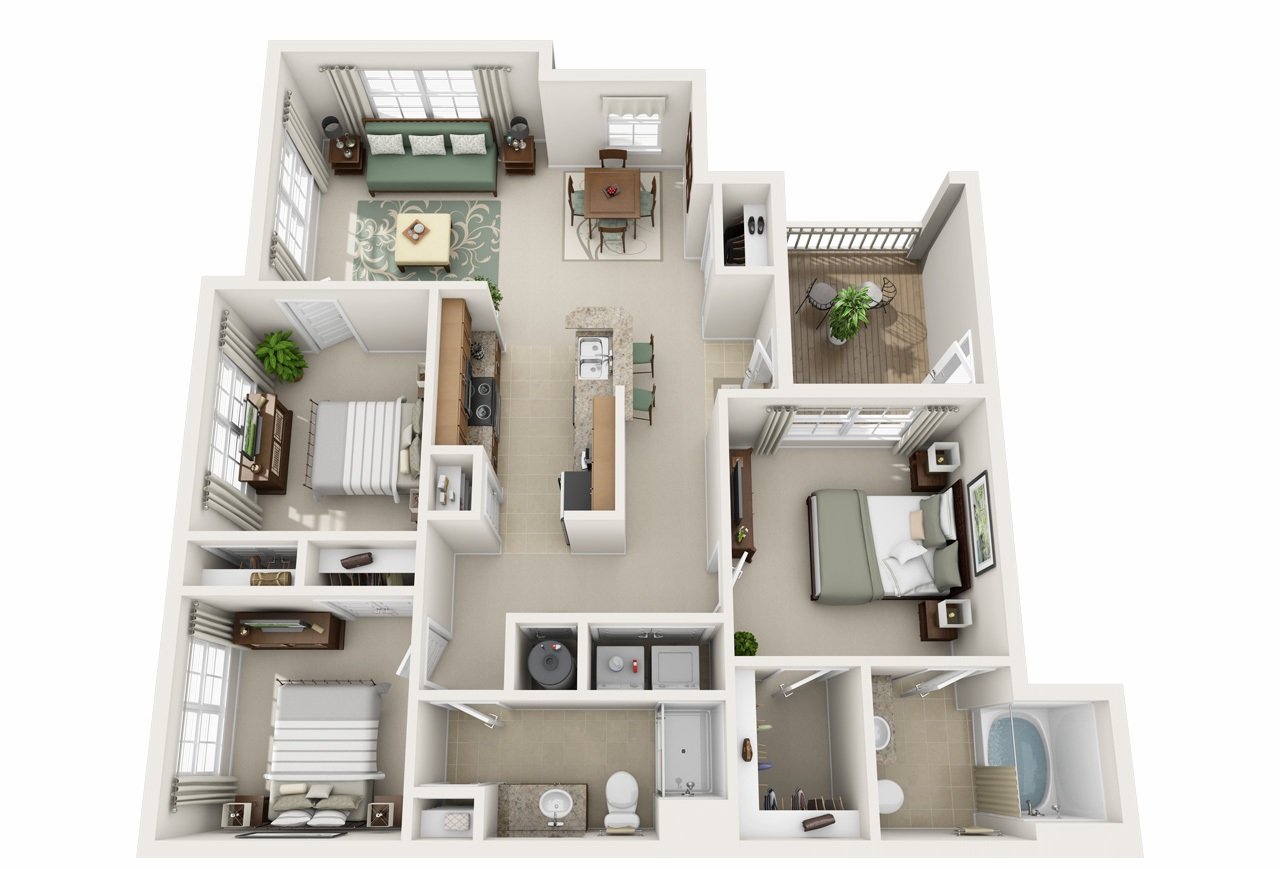 3 Bedrooms 2 Bathrooms Apartment for rent at Century Highland Creek in Charlotte, NC