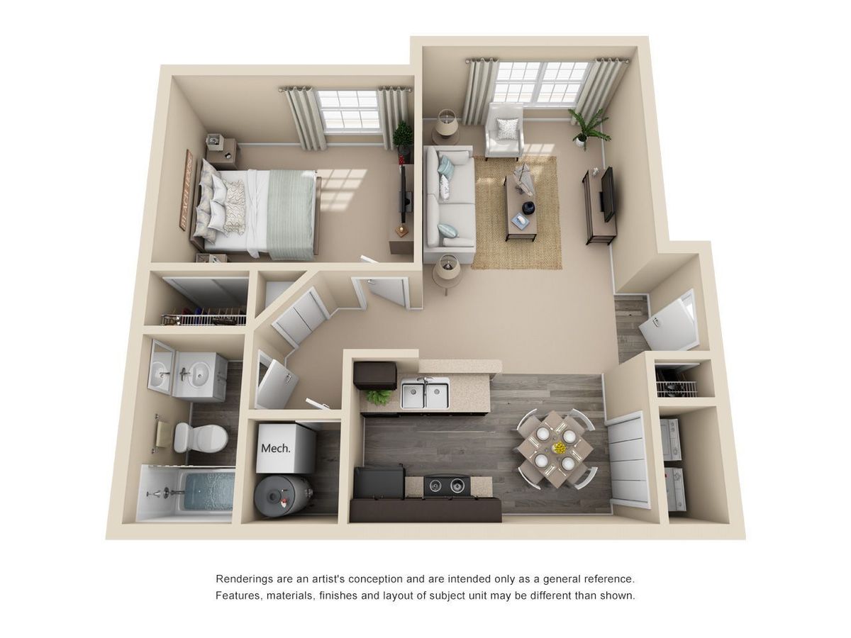 1 Bedroom 1 Bathroom Apartment for rent at THE GARDENS in Columbus, OH