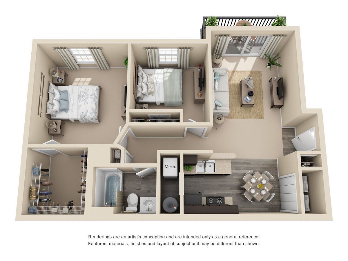 2 Bedrooms 1 Bathroom Apartment for rent at THE GARDENS in Columbus, OH