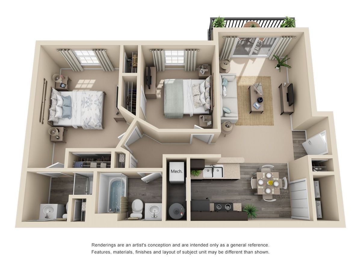 2 Bedrooms 2 Bathrooms Apartment for rent at THE GARDENS in Columbus, OH