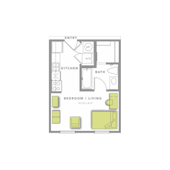 1 Bedroom 1 Bathroom Apartment for rent at Grandmarc At Tallahassee in Tallassee, FL