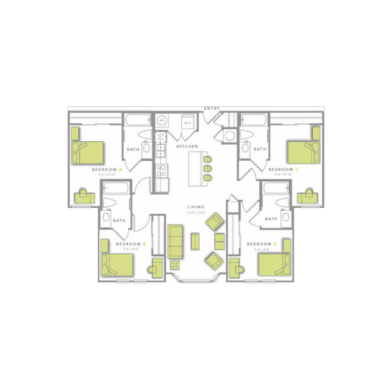 4 Bedrooms 4+ Bathrooms Apartment for rent at Grandmarc At Tallahassee in Tallassee, FL