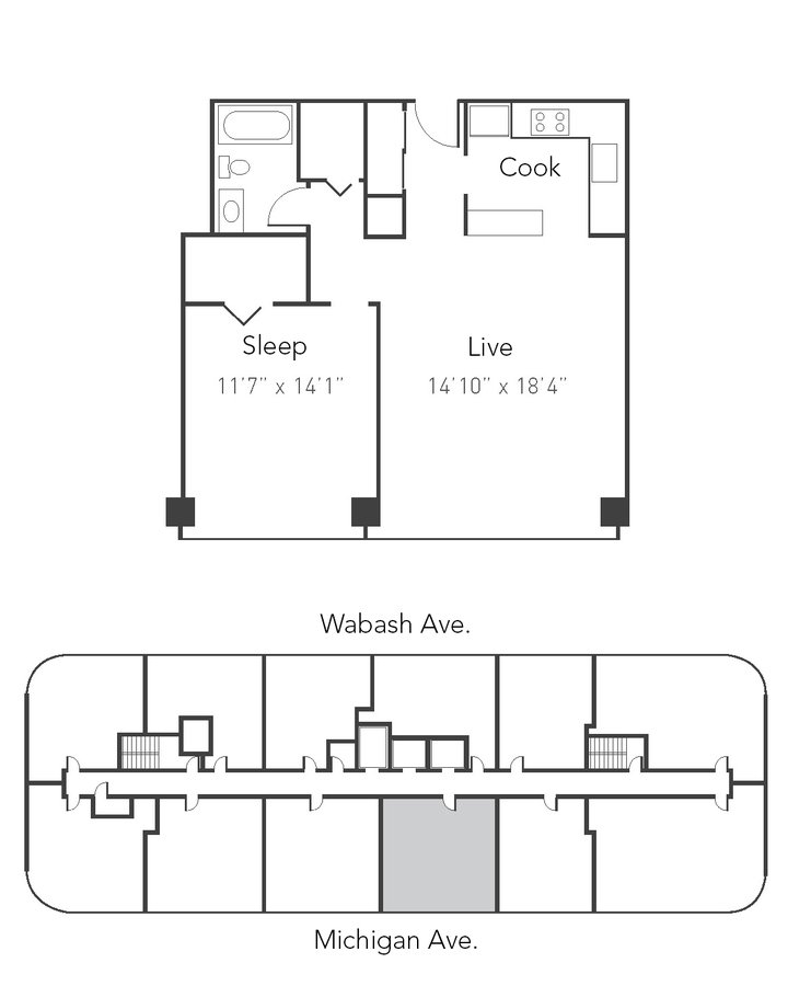 1 Bedroom 1 Bathroom Apartment for rent at Park Michigan - 1212 S Michigan Ave in Chicago, IL