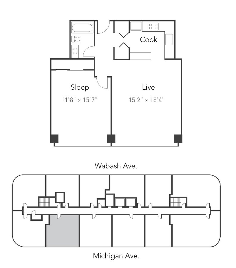 1 Bedroom 1 Bathroom Apartment for rent at Park Michigan - 1212 S Michigan Ave in Chicago, IL