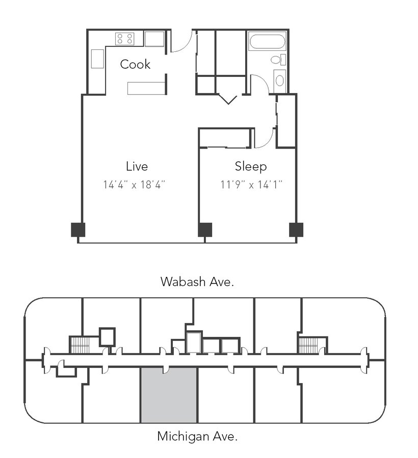 1 Bedroom 1 Bathroom Apartment for rent at Park Michigan - 1212 S Michigan Ave in Chicago, IL