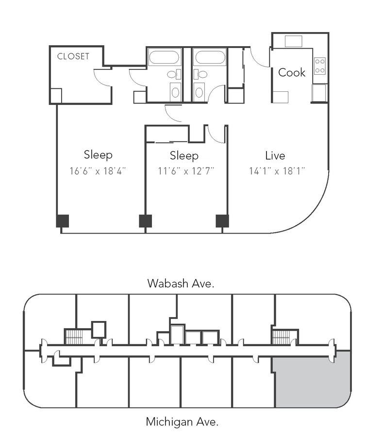2 Bedrooms 2 Bathrooms Apartment for rent at Park Michigan - 1212 S Michigan Ave in Chicago, IL