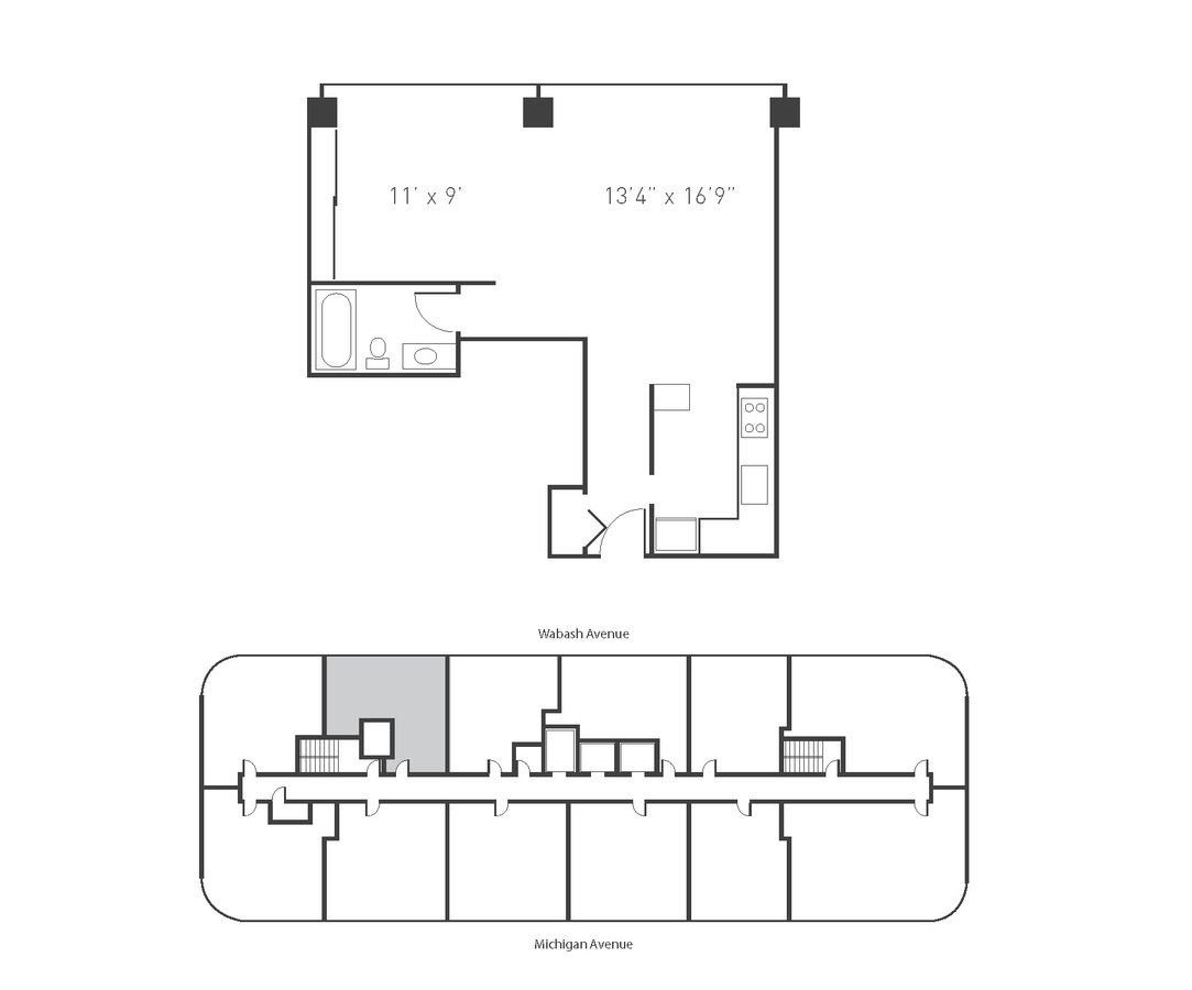 Studio 1 Bathroom Apartment for rent at Park Michigan - 1212 S Michigan Ave in Chicago, IL