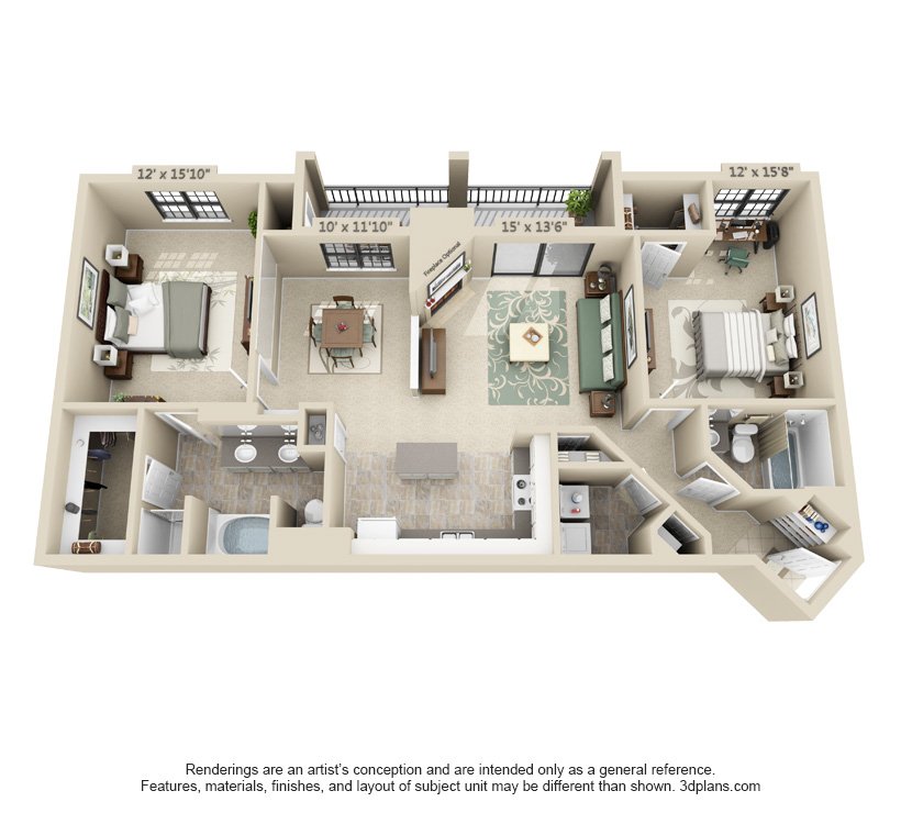 2 Bedrooms 2 Bathrooms Apartment for rent at Fountain View on the Plaza in Kansas City, MO