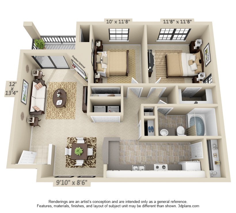2 Bedrooms 1 Bathroom Apartment for rent at Fountain View on the Plaza in Kansas City, MO