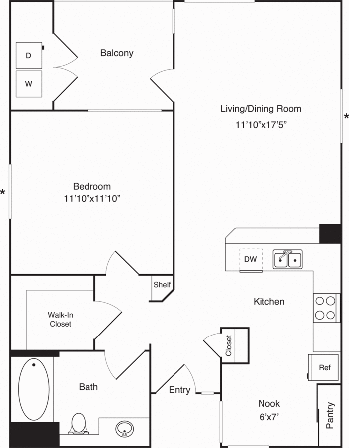 1 Bedroom 1 Bathroom Apartment for rent at Bay Hill in Long Beach, CA