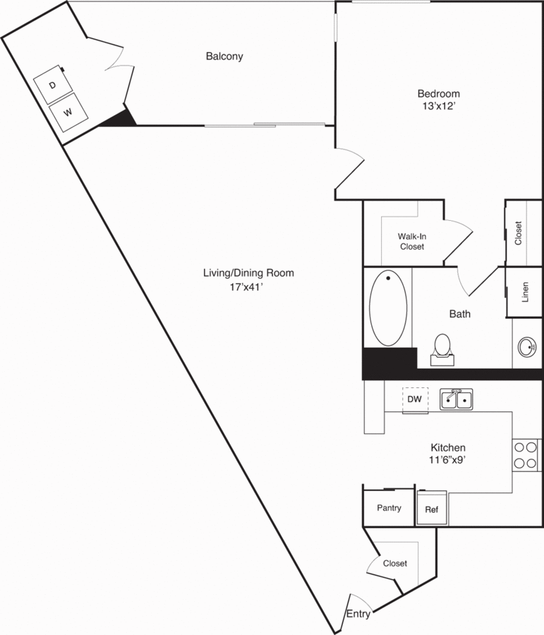 1 Bedroom 1 Bathroom Apartment for rent at Bay Hill in Long Beach, CA