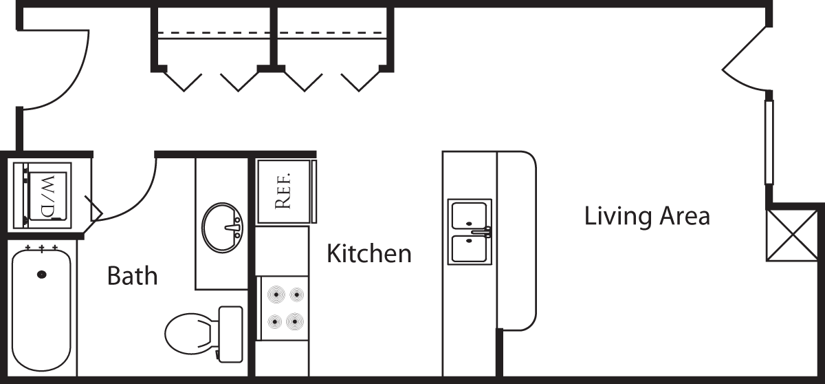 Studio 1 Bathroom Apartment for rent at Market Street Village in San Diego, CA