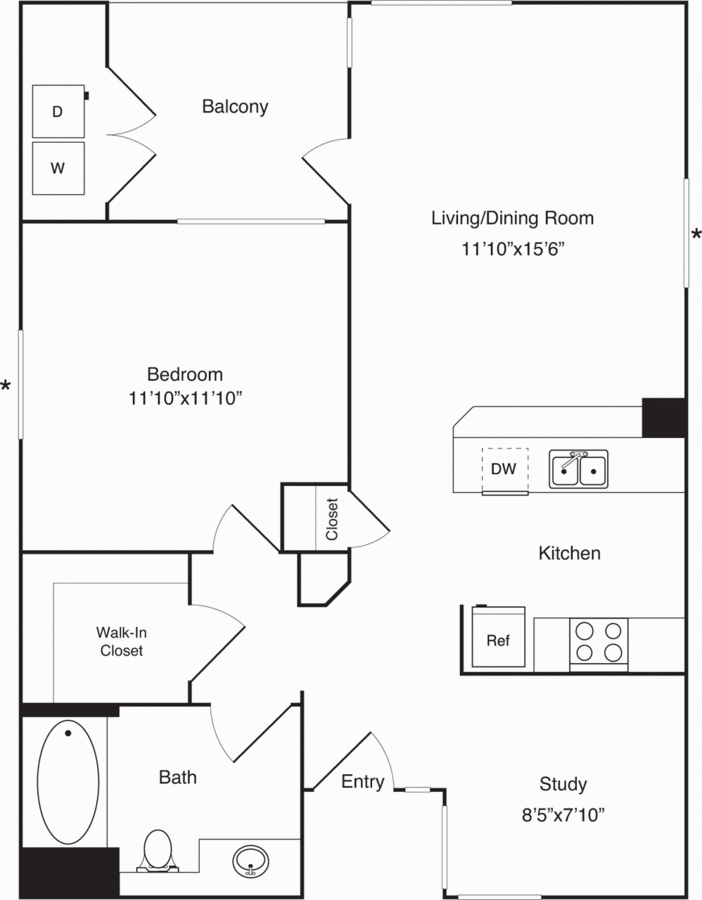 1 Bedroom 1 Bathroom Apartment for rent at Bay Hill in Long Beach, CA