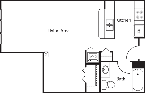 Studio 1 Bathroom Apartment for rent at Market Street Village in San Diego, CA