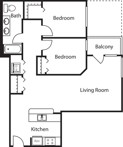 2 Bedrooms 1 Bathroom Apartment for rent at Market Street Village in San Diego, CA