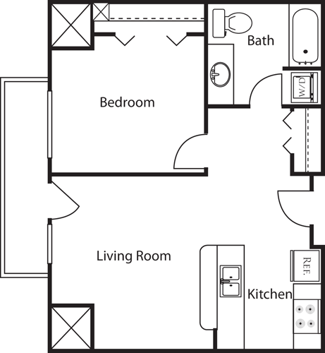 1 Bedroom 1 Bathroom Apartment for rent at Market Street Village in San Diego, CA
