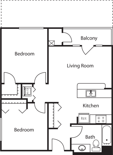 2 Bedrooms 1 Bathroom Apartment for rent at Market Street Village in San Diego, CA