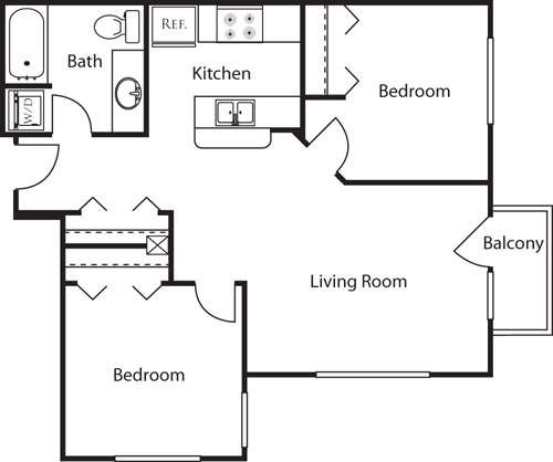 2 Bedrooms 1 Bathroom Apartment for rent at Market Street Village in San Diego, CA