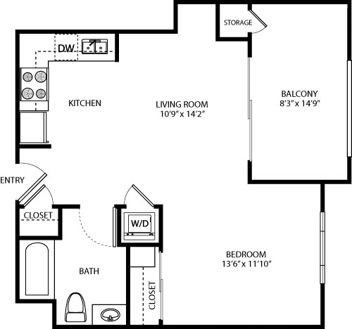 Studio 1 Bathroom Apartment for rent at Victor on Venice in Los Angeles, CA