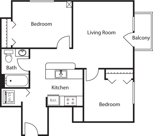 2 Bedrooms 1 Bathroom Apartment for rent at Market Street Village in San Diego, CA