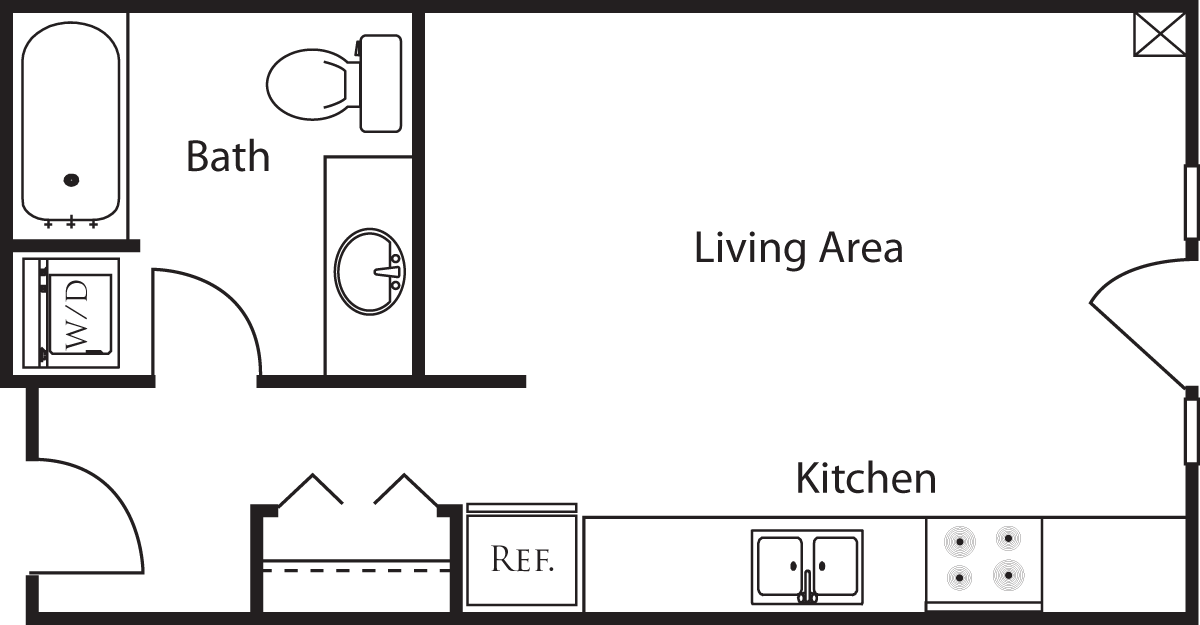 Studio 1 Bathroom Apartment for rent at Market Street Village in San Diego, CA