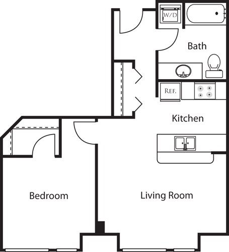 1 Bedroom 1 Bathroom Apartment for rent at Market Street Village in San Diego, CA